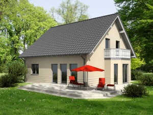 Bild: Einfamilienhaus  “Classic 135” Bauweise: Fertighaus, industrielle Vorfertigung Bauart: Holzhaus, Holztafelbau