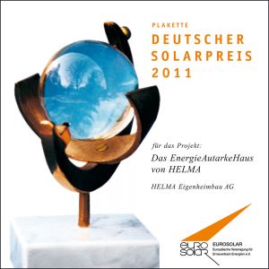 Das erste tatsächlich energieautarke Haus Europas gewinnt Plakette des Deutschen Solarpreises 2011
