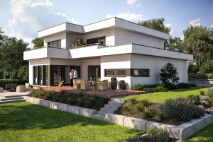 Bild: Bauhaus 246 Bauweise: Fertighaus, industrielle Vorfertigung Bauart: Holzhaus, Fachwerk