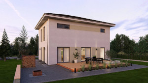 Bild: AKTIONSHAUS Stadtvilla 12.2 Bauweise: Fertighaus, industrielle Vorfertigung Bauart: Holzhaus, Fachwerk