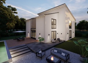 Bild: Pultdach Haus Birnbach 30-007 Bauweise: Bau vor Ort, traditioneller Hausbau Bauart: Massivhaus, Porenbetonsteine