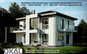 Bild: Musterhaus Muenchen - Bauzentrum Poing Bauweise: Fertighaus, industrielle Vorfertigung Bauart: Holzhaus, Fachwerk